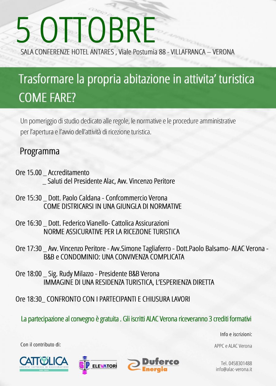 CONVEGNO GRATUITO 5 OTTOBRE 2017