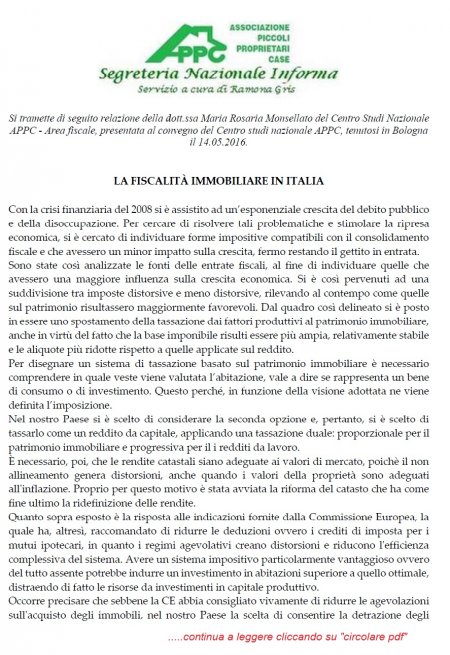 LA FISCALITA' IMMOBILIARE